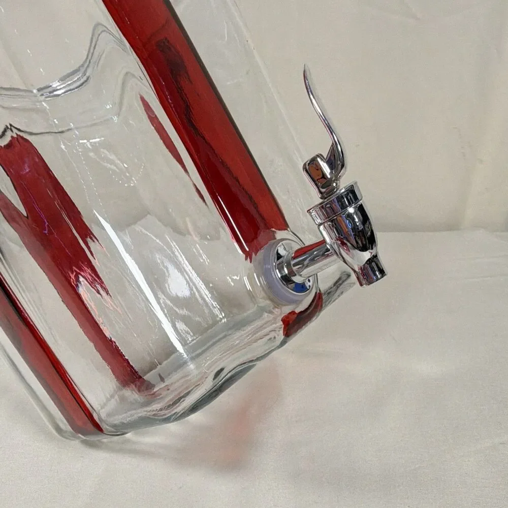 Winterberry Lane Glass Gift Box Drink Dispenser | Christmas Beverage Server